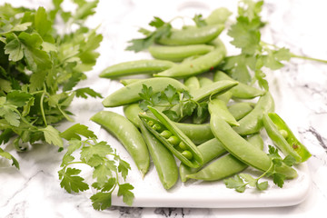 green bean and parsley