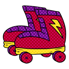 cartoon doodle of roller skates