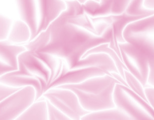Light pink satin silk texture. Soft realistic wavy material illustration. Shiny elegant background.