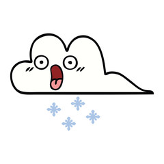cute cartoon shocked snow cloud