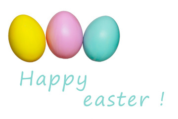 colorful eggs blue yellow pink for easter holiday