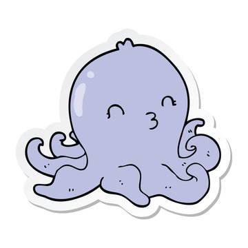 sticker of a cartoon octopus