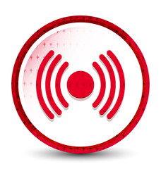 Network signal icon misty frozen red round button