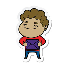sticker of a cartoon friendly man