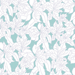 Vector light background of white flowers. Spring texture for tiles and fabrics.