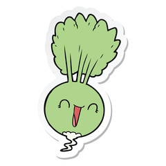 sticker of a cartoon root vegetable