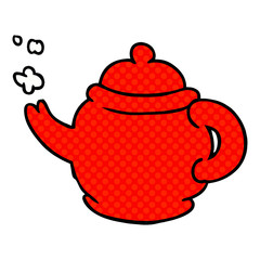 cartoon doodle of a blue tea pot