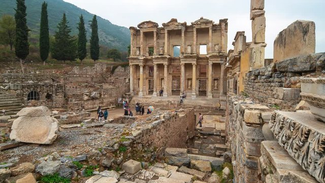 The Library of Celsus in Ephesus the ancient Greek city in Selcuk, Izmir province Turkey.
