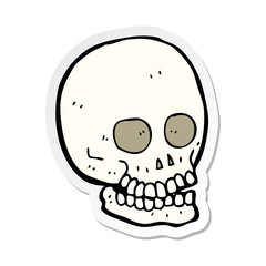 sticker of a cartoon skull