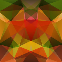Abstract polygonal vector background. Geometric vector illustration. Creative design template. Green, orange, brown colors