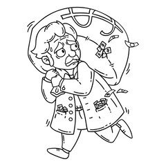 Thief with bag of money.