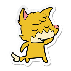 sticker of a friendly cartoon fox