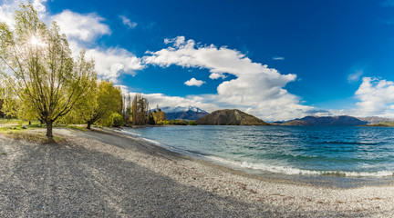 New Zealand landscape, Lake Wanaka, Glendhu Bay