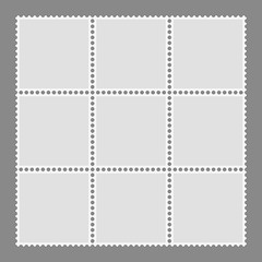 Blank postage stamps template.