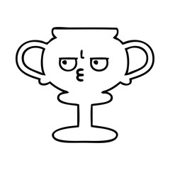 line drawing cartoon trophy