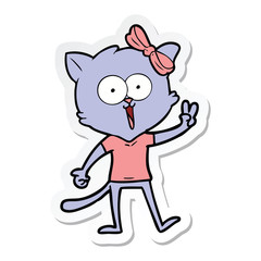 sticker of a cartoon cat