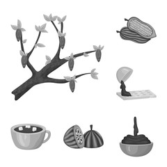 Vector design of dessert and sweetness sign. Set of dessert and product stock vector illustration.
