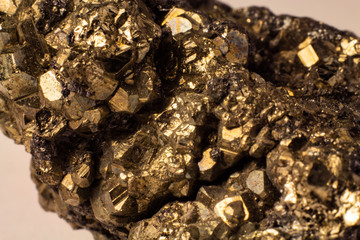 Natural pyrite texture abstract background