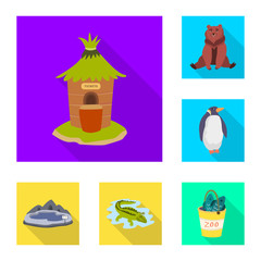 Isolated object of safari  and animal sign. Collection of safari  and fun  stock symbol for web.