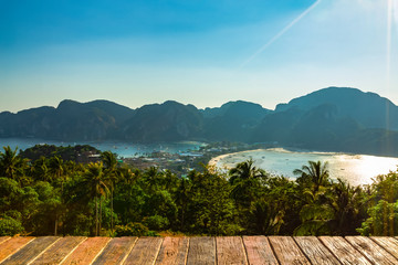 View point Phi Phi Don in the evening and twilight at Phi Phi Island Krabi, Thailand