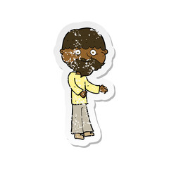 Fototapeta premium retro distressed sticker of a cartoon happy bearded man