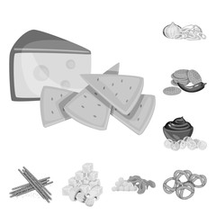 Vector illustration of taste and cooking logo. Collection of taste and seasonin vector icon for stock.