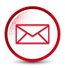 Email icon misty frozen red round button