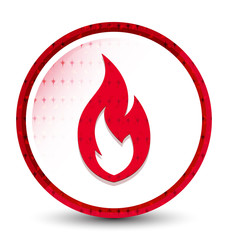 Fire flame icon misty frozen red round button