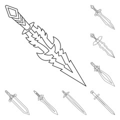 Vector design of game  and armor  sign. Set of game  and blade  vector icon for stock.