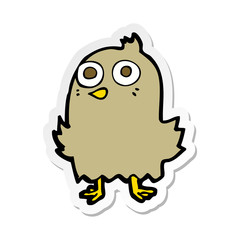 sticker of a funny cartoon bird