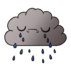 gradient cartoon of cute crying cloud