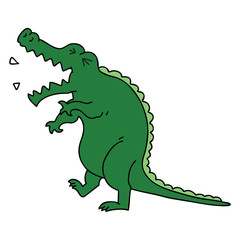 quirky hand drawn cartoon crocodile