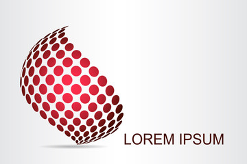 Abstract technology logo stylized spherical surface with abstract shapes. This logo is suitable for global company, world technologies, media and publicity agencies 