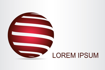 Abstract technology logo stylized spherical surface with abstract shapes. This logo is suitable for global company, world technologies, media and publicity agencies 