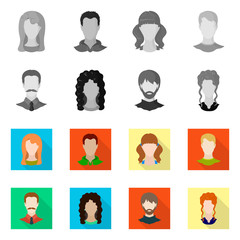 Isolated object of professional and photo icon. Set of professional and profile stock symbol for web.