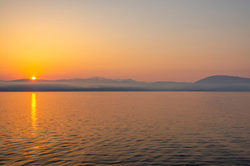 golden sunrise in greece