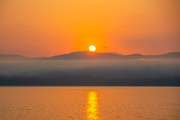 golden sunrise in greece