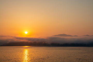 golden sunrise in greece