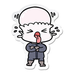 sticker of a weird cartoon alien