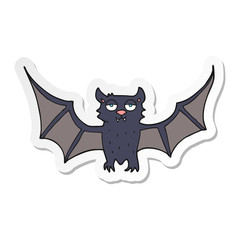 sticker of a cartoon halloween bat