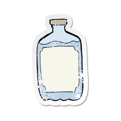 retro distressed sticker of a cartoon water bottle