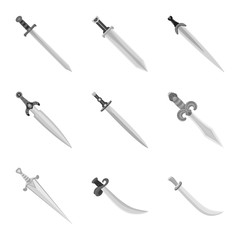 Vector illustration of sharp and blade  logo. Collection of sharp and dagger  stock vector illustration.