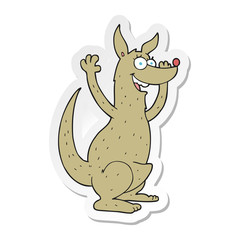 sticker of a cartoon kangaroo