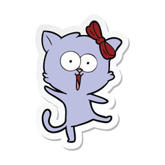 sticker of a cartoon cat