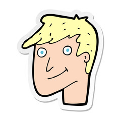 sticker of a cartoon happy man