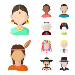 Vector illustration of nation and race  symbol. Collection of nation and user stock symbol for web.
