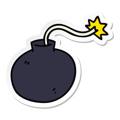 sticker of a quirky hand drawn cartoon bomb