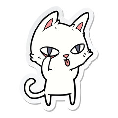 sticker of a cartoon cat staring