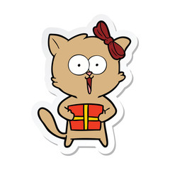 sticker of a cartoon cat