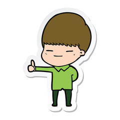 sticker of a cartoon smug boy
